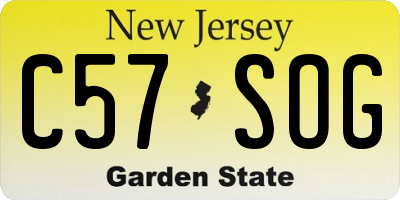 NJ license plate C57SOG