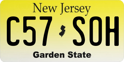 NJ license plate C57SOH