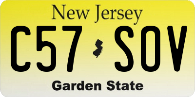 NJ license plate C57SOV