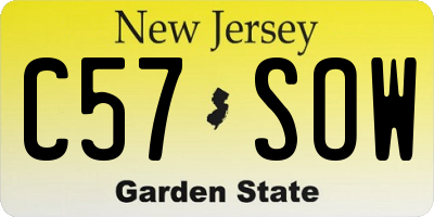 NJ license plate C57SOW