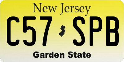 NJ license plate C57SPB