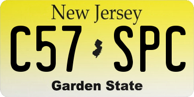 NJ license plate C57SPC