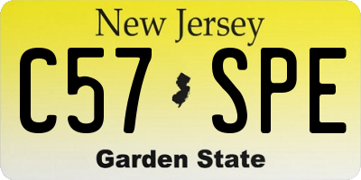 NJ license plate C57SPE