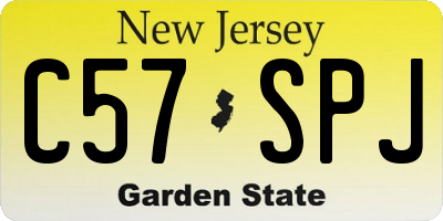 NJ license plate C57SPJ