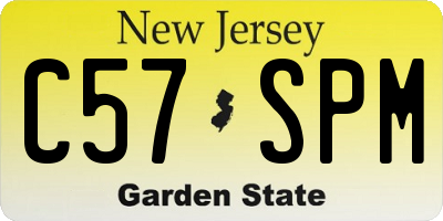 NJ license plate C57SPM