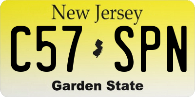 NJ license plate C57SPN
