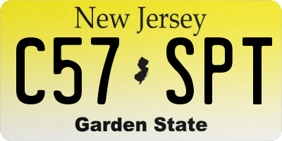 NJ license plate C57SPT