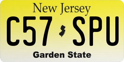 NJ license plate C57SPU