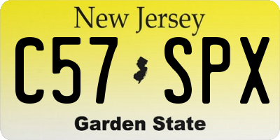 NJ license plate C57SPX