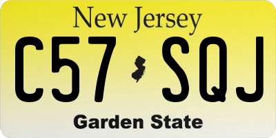 NJ license plate C57SQJ