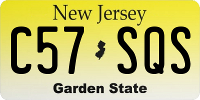 NJ license plate C57SQS