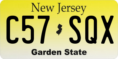 NJ license plate C57SQX