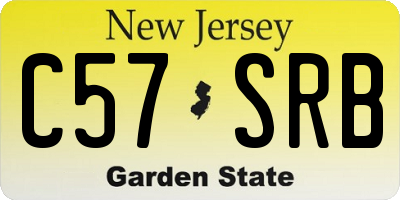 NJ license plate C57SRB