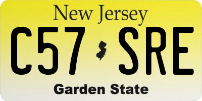 NJ license plate C57SRE
