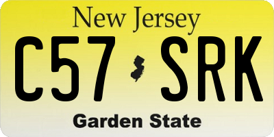 NJ license plate C57SRK