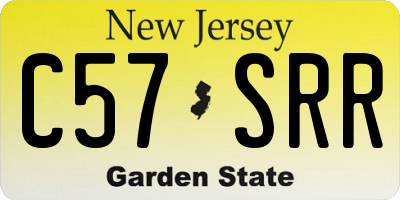 NJ license plate C57SRR