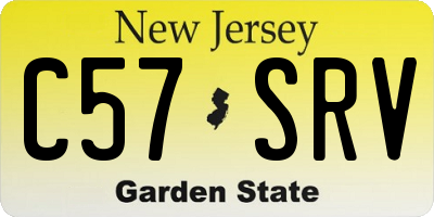 NJ license plate C57SRV