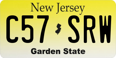 NJ license plate C57SRW