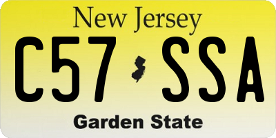 NJ license plate C57SSA
