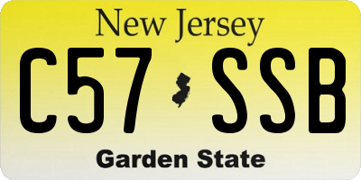 NJ license plate C57SSB