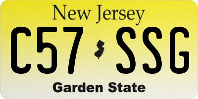 NJ license plate C57SSG