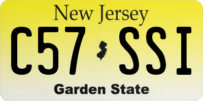 NJ license plate C57SSI