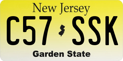 NJ license plate C57SSK