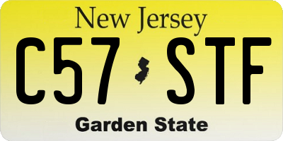 NJ license plate C57STF