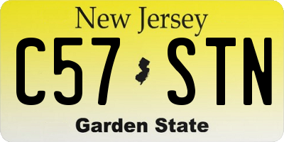 NJ license plate C57STN