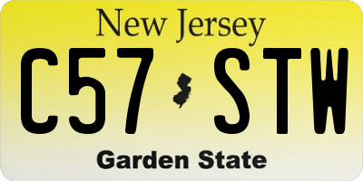 NJ license plate C57STW