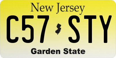 NJ license plate C57STY