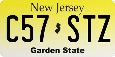 NJ license plate C57STZ
