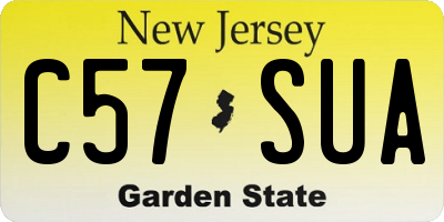 NJ license plate C57SUA