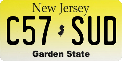 NJ license plate C57SUD