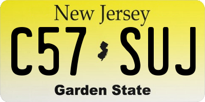 NJ license plate C57SUJ