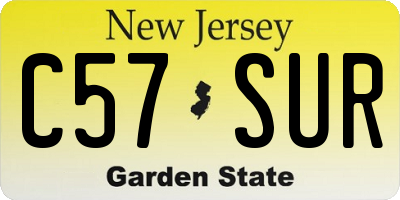 NJ license plate C57SUR
