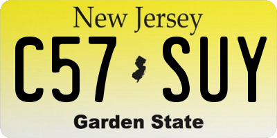 NJ license plate C57SUY