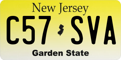 NJ license plate C57SVA