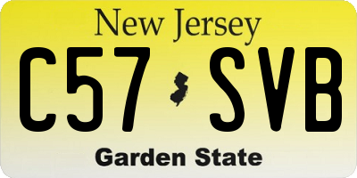 NJ license plate C57SVB