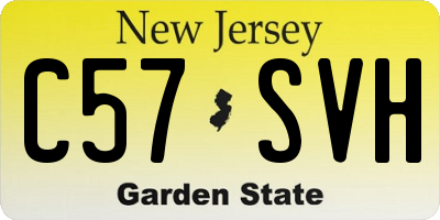 NJ license plate C57SVH