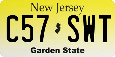 NJ license plate C57SWT