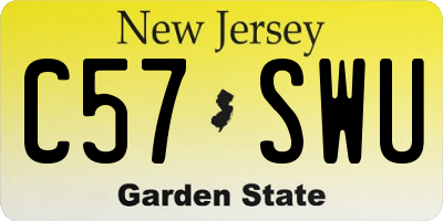 NJ license plate C57SWU