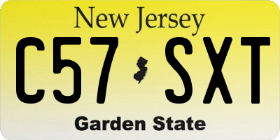 NJ license plate C57SXT