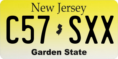 NJ license plate C57SXX
