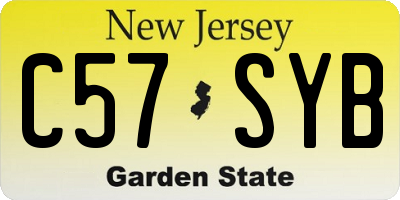 NJ license plate C57SYB