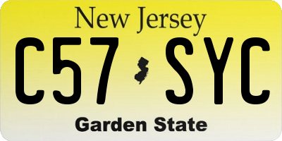 NJ license plate C57SYC