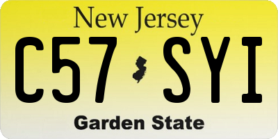 NJ license plate C57SYI