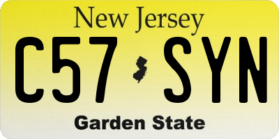 NJ license plate C57SYN