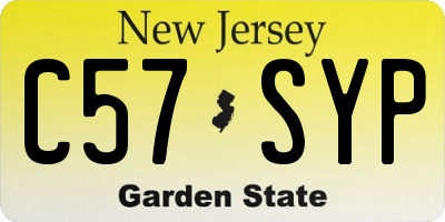 NJ license plate C57SYP