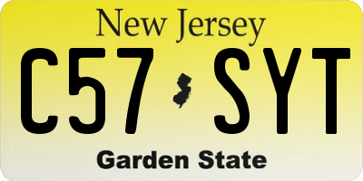 NJ license plate C57SYT